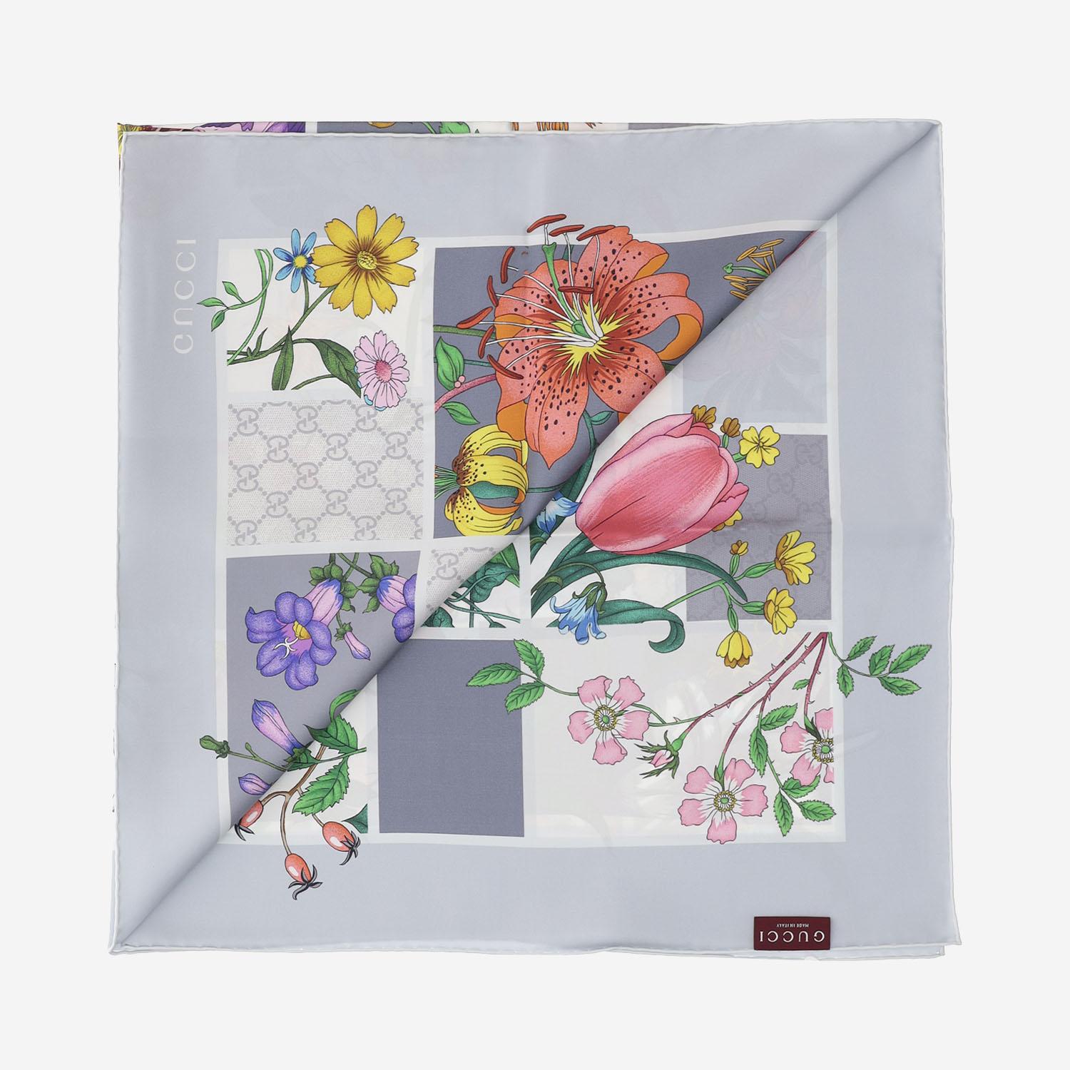FOULARD IN SETA CON MOTIVO FLOREALE 850107 3G0011963 GUCCI 