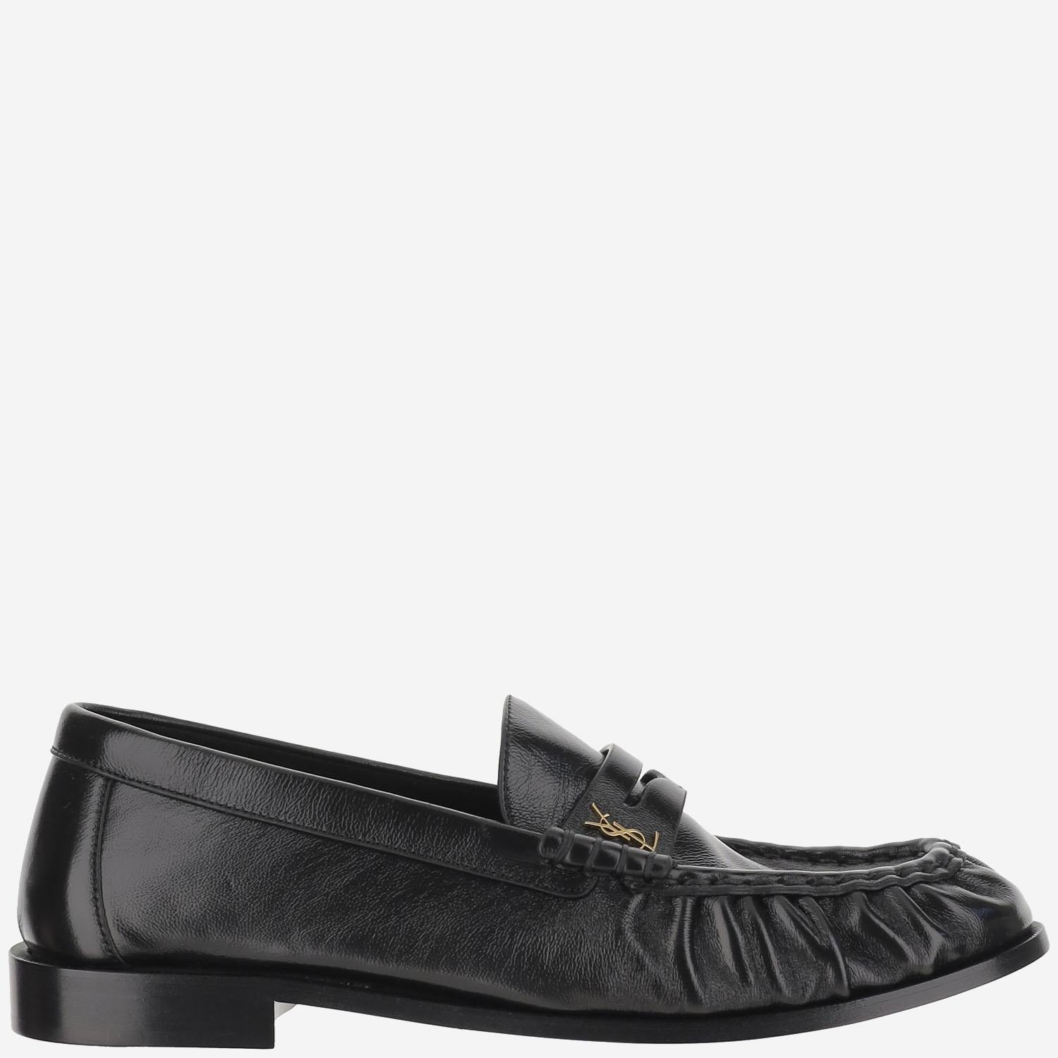 MOCASSINI LE LOAFER MORBIDI IN PELLE LUCIDA 775867 AA00K1000 SAINT LAURENT 