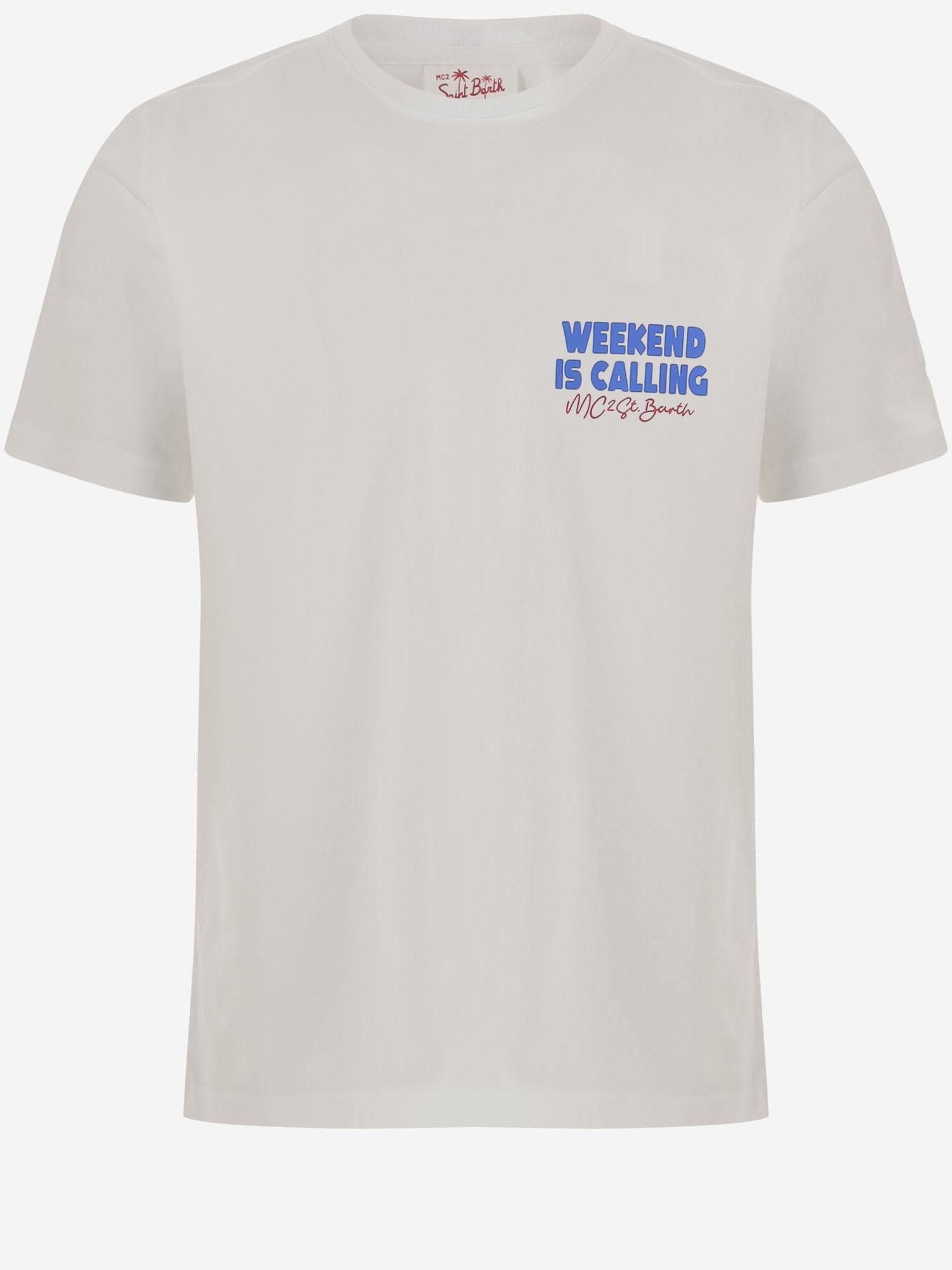 T-SHIRT IN COTONE CON LOGO DLR0001 08059L MC2 SAINT BARTH 