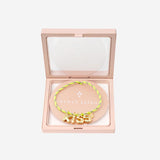 BRACCIALE IN TESSUTO E METALLO BUBBLELETTERSGOLDPLATED KISS SORBET ISLAND 