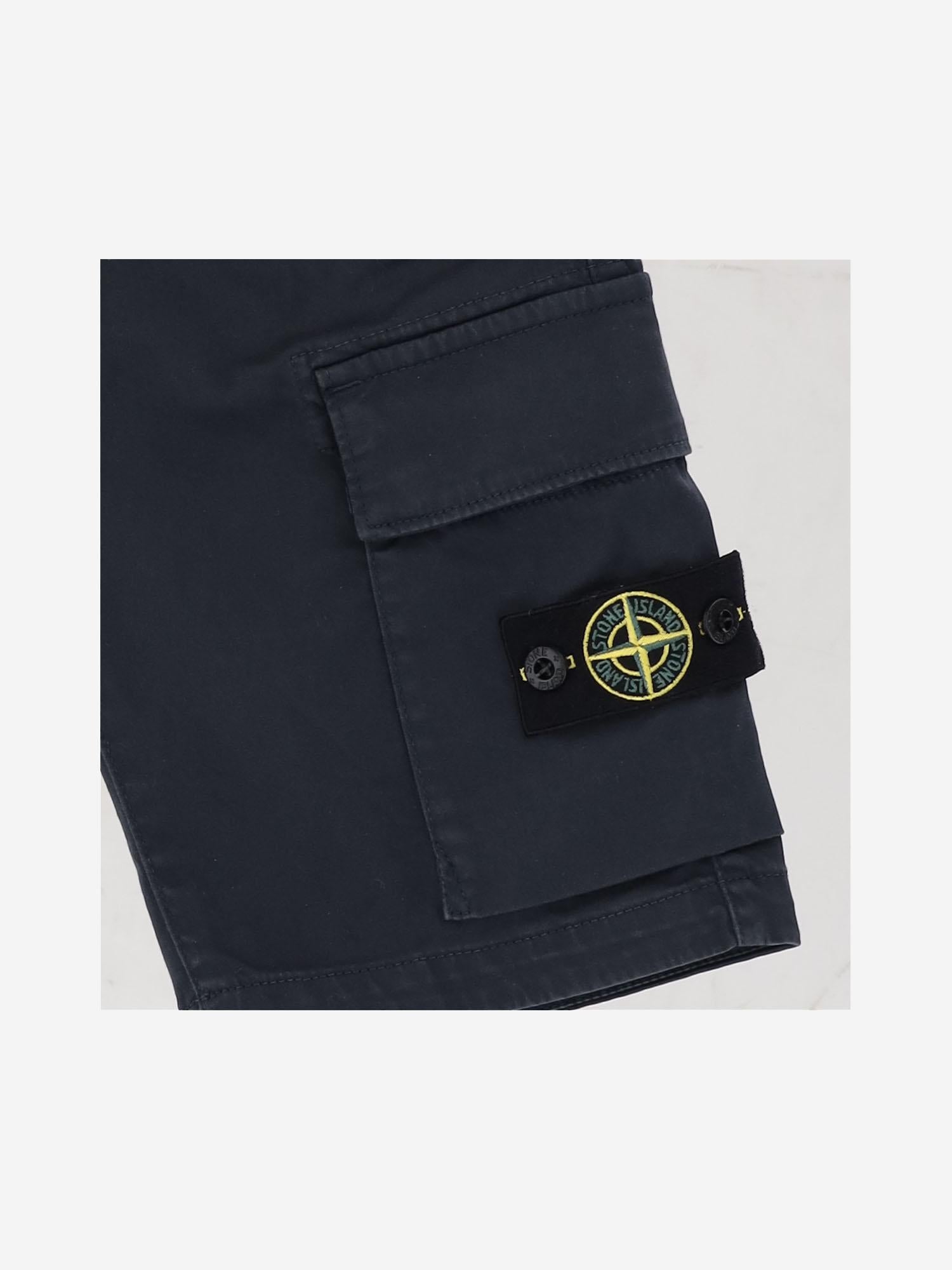 PANTALONI CORTI IN COTONE STRETCH L100004 S0012V0020 STONE ISLAND KIDS 