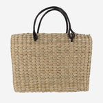 BORSA MEDIUM IN PAGLIA E PELLE PANDMEDIUM NERO ANITA BILARDI 