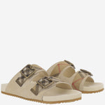CIABATTE IN MISTO PELLE CON DOPPIO STRAP 8118612 BAKE BURBERRY 