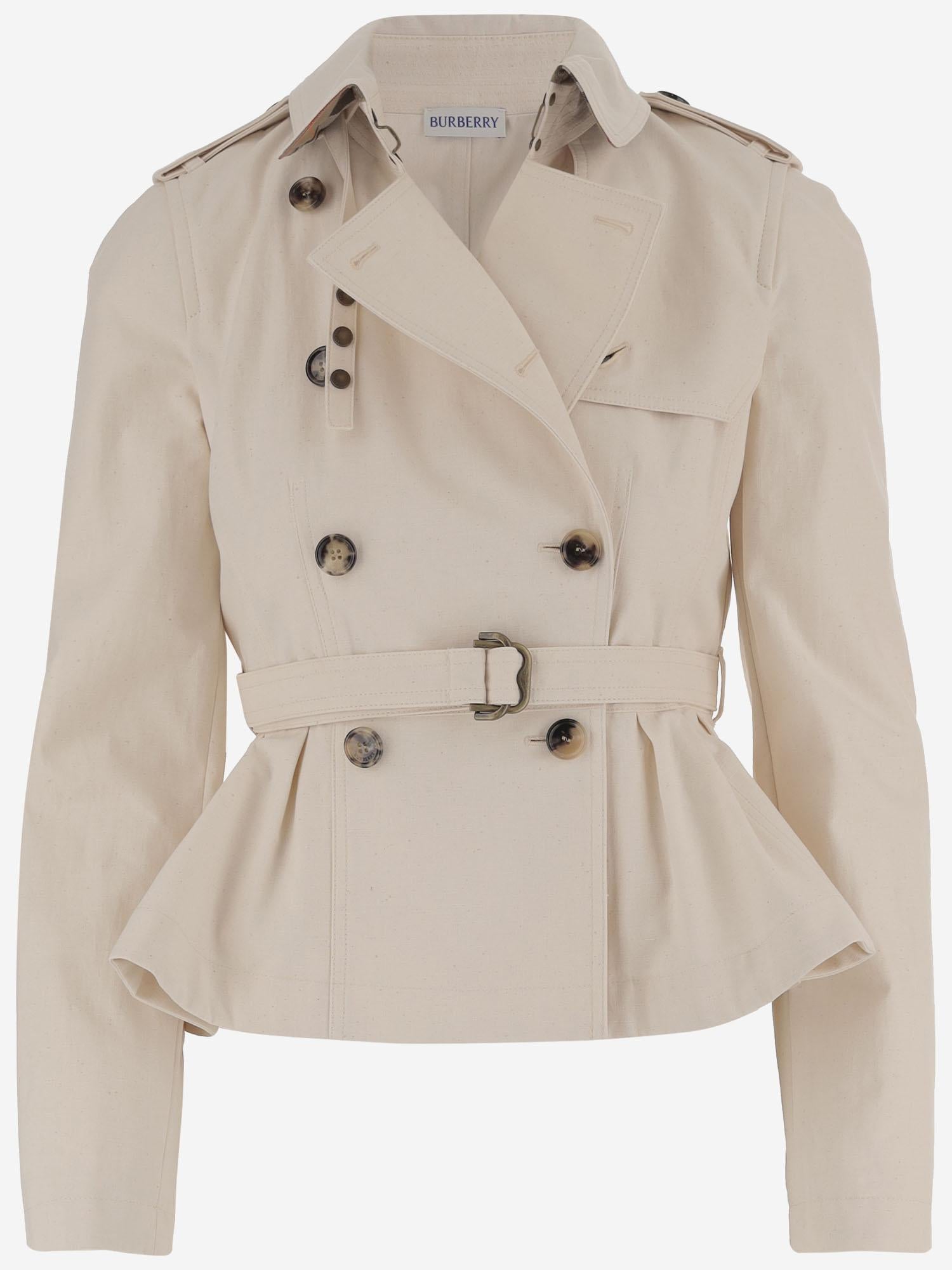 TRENCH ISABELLA IN COTONE 8120786 LINENBEIGE BURBERRY 
