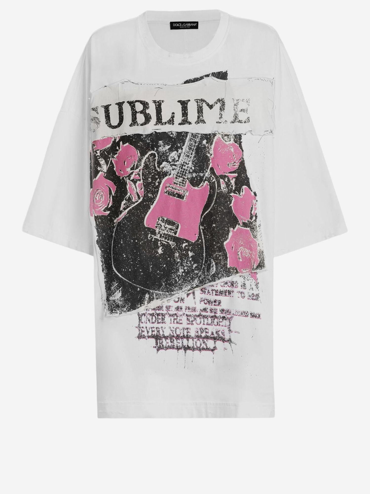 T-SHIRT IN COTONE CON STAMPA F8V94T GDDICS9000 DOLCE & GABBANA 