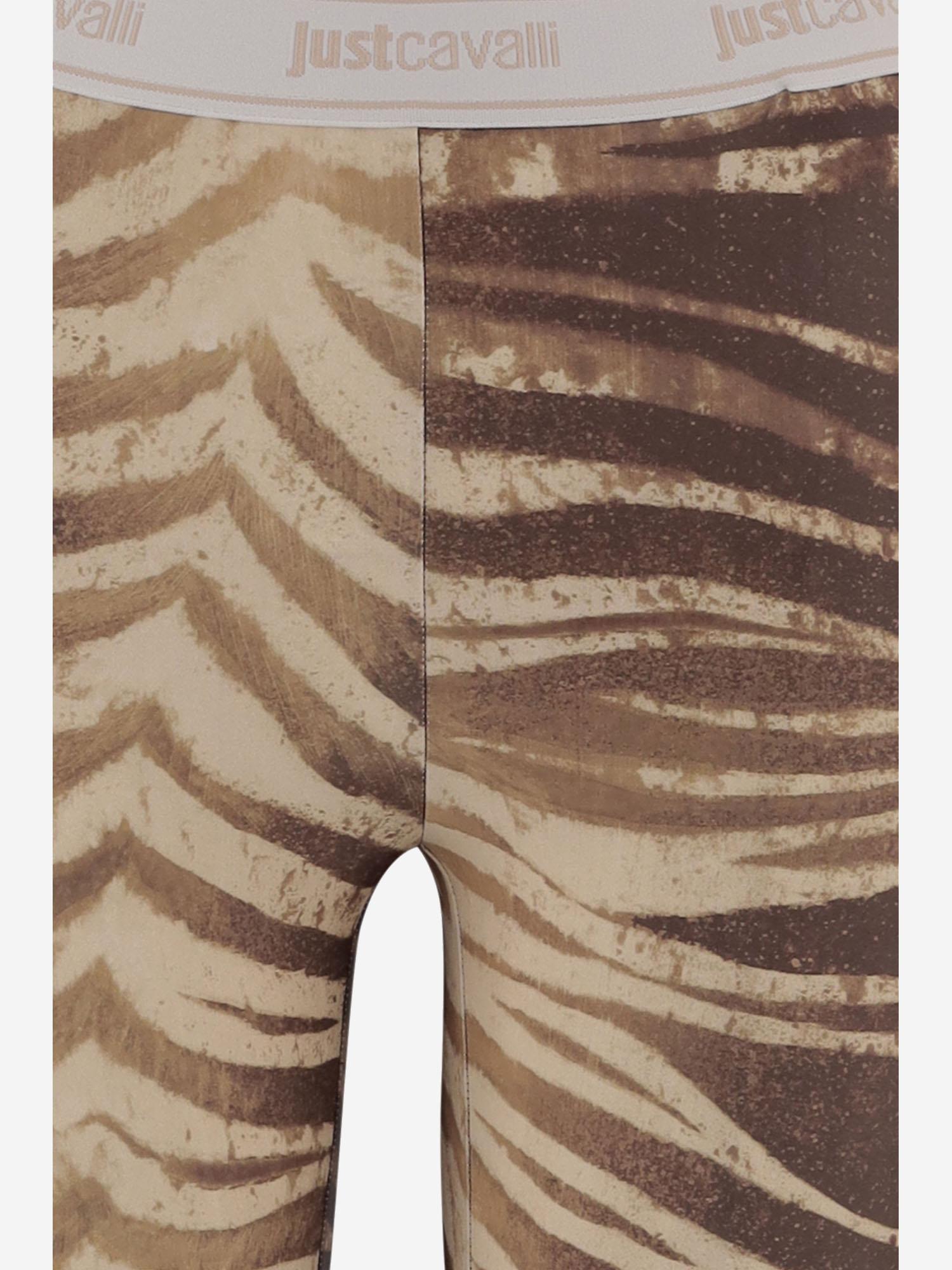 PANTALONI IN NYLON STRETCH CON STAMPA A PENNELLATE 80PAC100 JS558751 JUST CAVALLI 