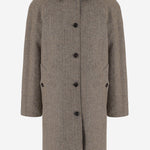 CAPPOTTO REVERSIBILE IN COTONE A SPINA DI PESCE 8117693 CLAY BROWN BURBERRY 