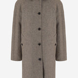 CAPPOTTO REVERSIBILE IN COTONE A SPINA DI PESCE 8117693 CLAY BROWN BURBERRY 