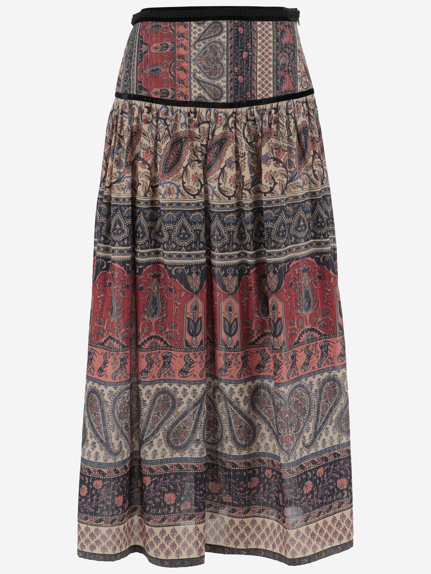 Gonna midi in mussola lamé 6B0RAD57992 M12 VALENTINO 