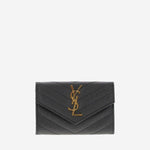 PORTAFOGLIO CASSANDRE IN PELLE 414404 BOW011000 SAINT LAURENT 