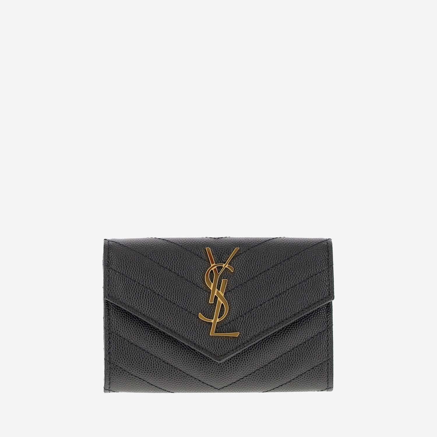 PORTAFOGLIO CASSANDRE IN PELLE 414404 BOW011000 SAINT LAURENT 