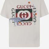 T-shirt in cotone con stampa 575114 XJHFH9214 GUCCI KIDS 