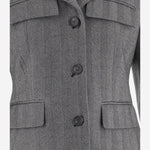 BLAZER MONOPETTO IN CHEVRON 13H682 002NEROWHITE SALVATORE FERRAGAMO 