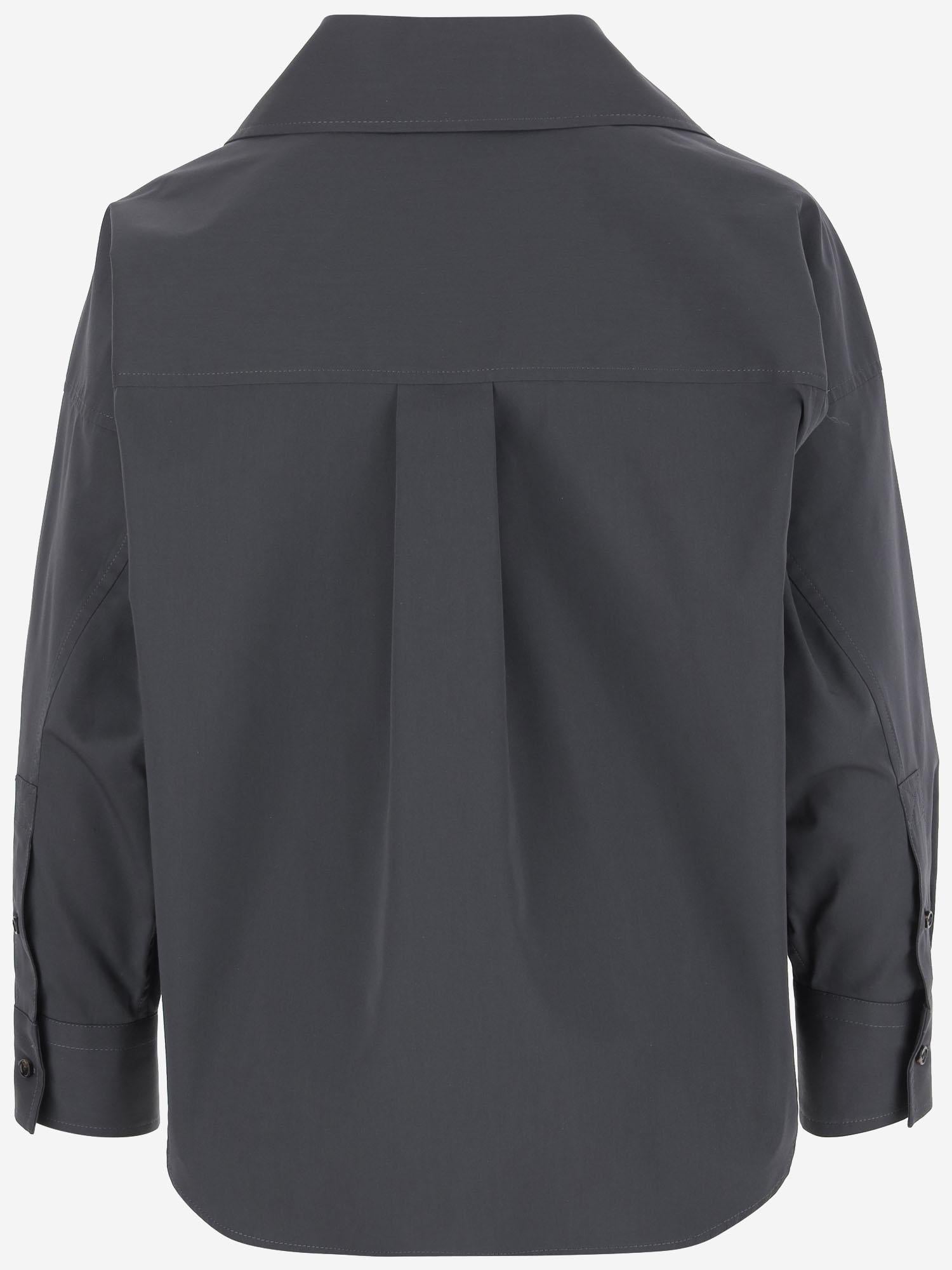 CAMICIA IN POPELINE DI COTONE E SETA 819968 V3YS01592 BOTTEGA VENETA 