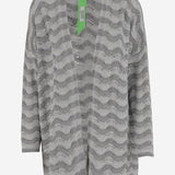 CARDIGAN OPEN-FRONT IN MISTO 066 ARGENTO COLOUR MARKET 