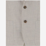 GIACCA MONOPETTO IN MISTO LINO CON MOTIVO PIED DE POULE 1SMC22K 520063A3196 TAGLIATORE 