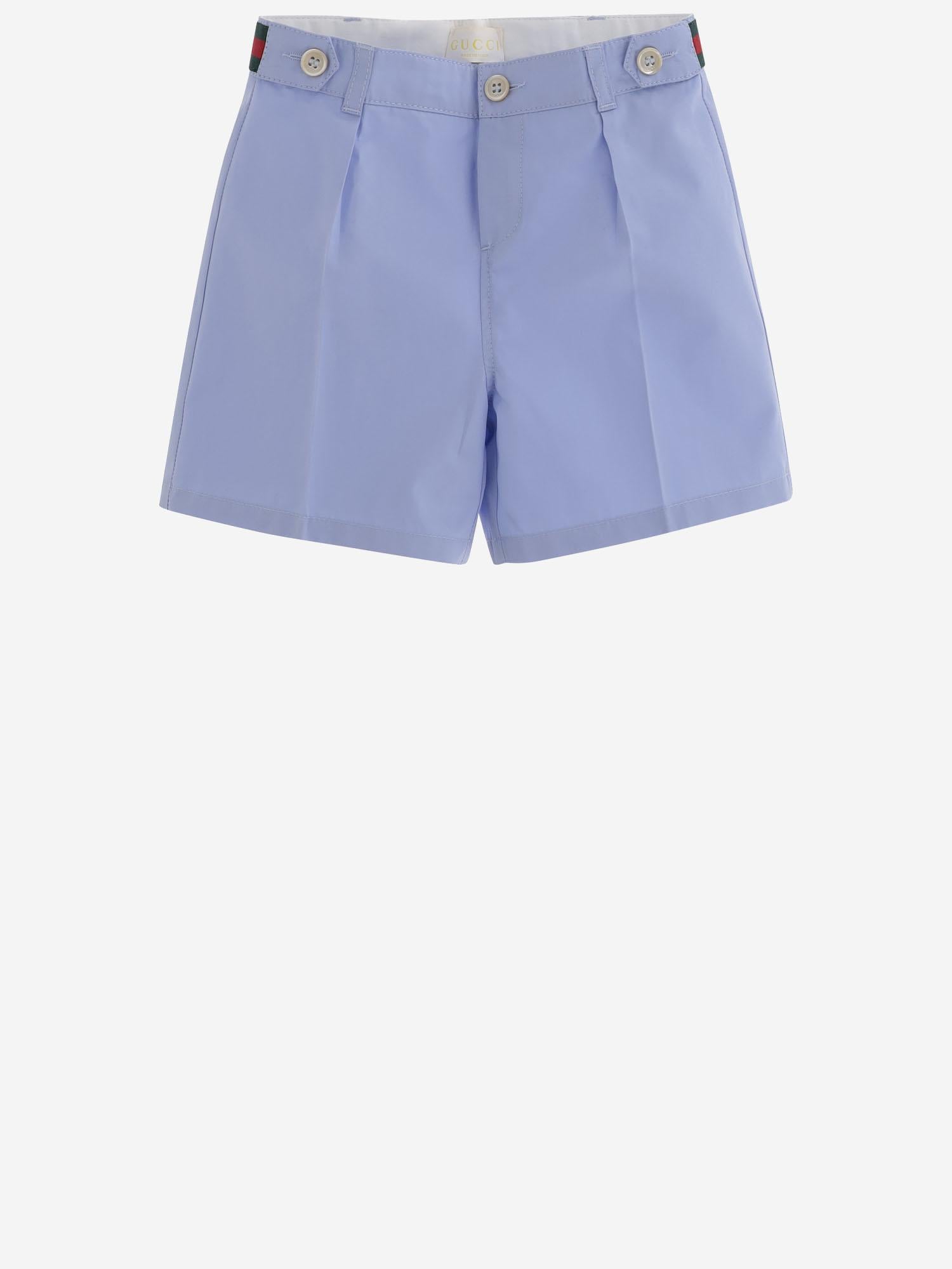 SHORTS IN POPELINE DI COTONE 810878 XWA3E4850 GUCCI KIDS 
