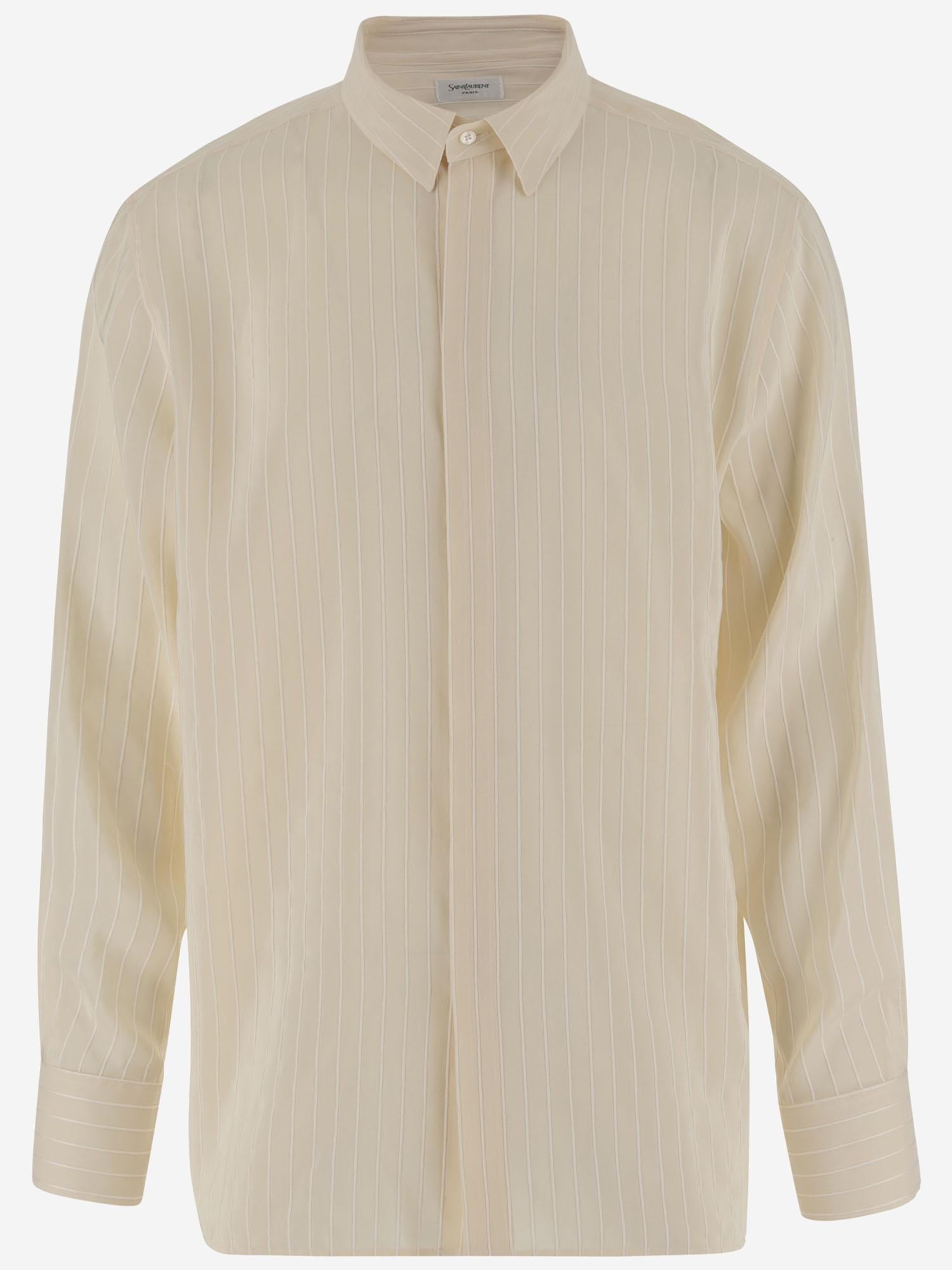 CAMICIA IN MISTO SETA CON MOTIVO A RIGHE 821908 Y2L929700 SAINT LAURENT 