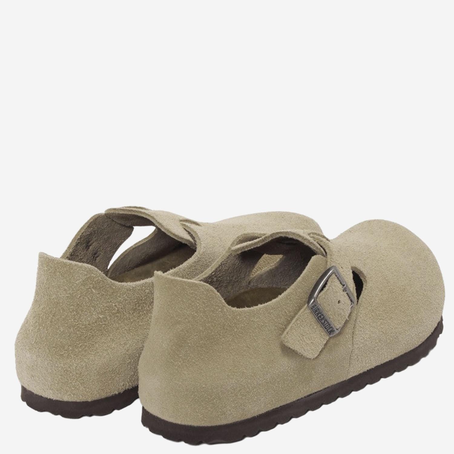 MULES LONDON IN PELLE SCAMOSCIATA 1010504 TAUPE BIRKENSTOCK 