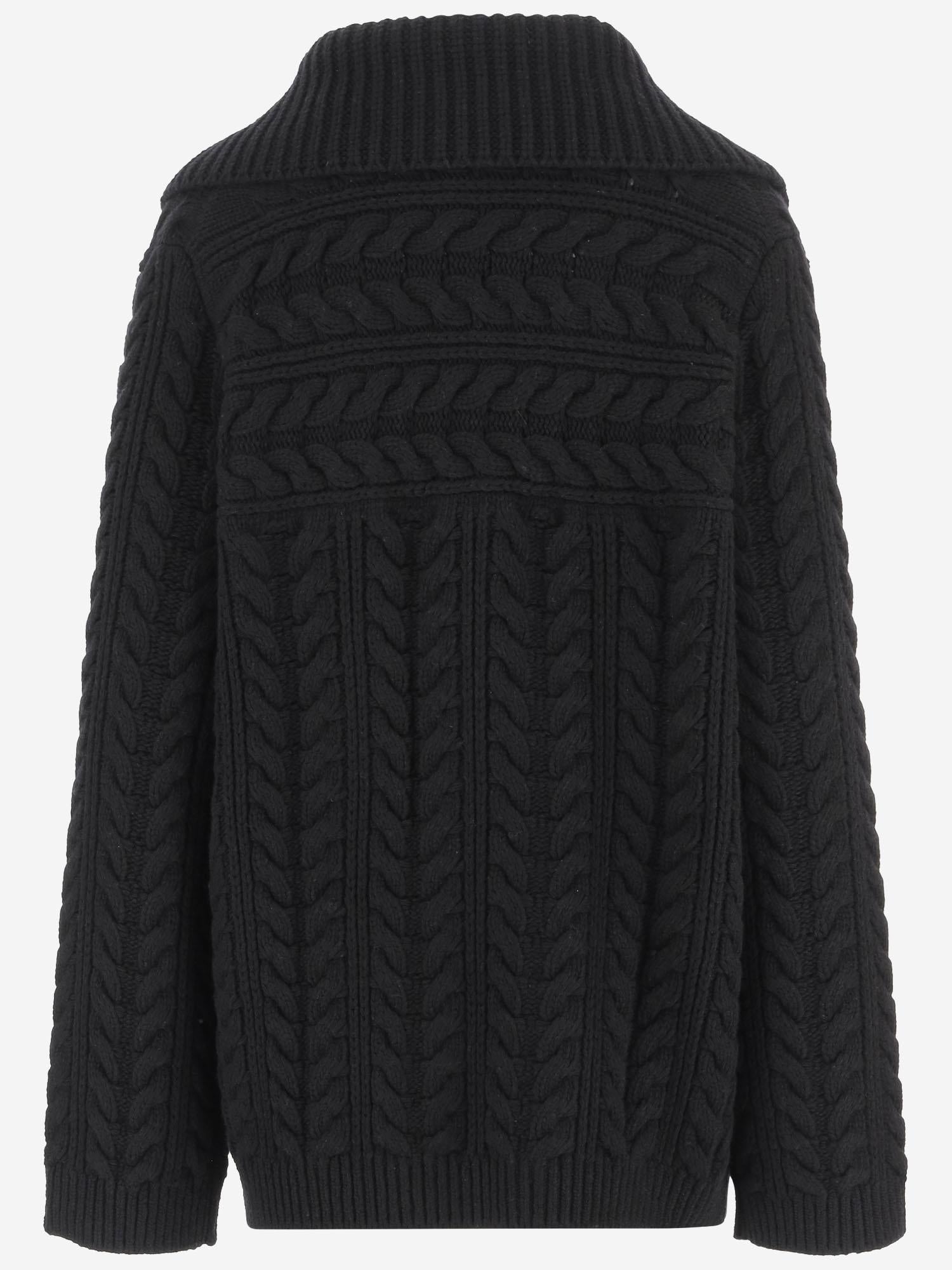 GIACCA DOPPIOPETTO IN LANA E CASHMERE A TRECCE W25751 0900 SASUPHI 