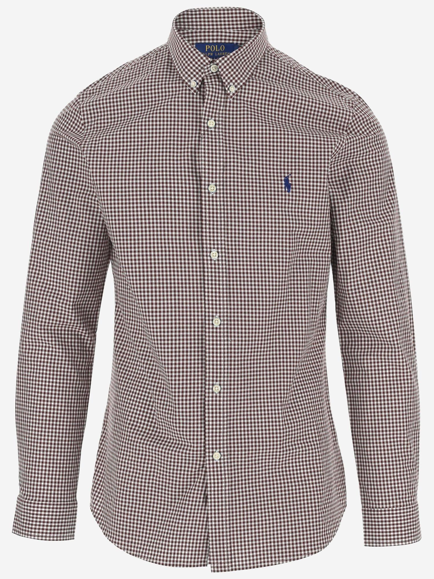 CAMICIA IN COTONE STRETCH CON MOTIVO A QUADRI 710929347 021 POLO RALPH LAUREN 