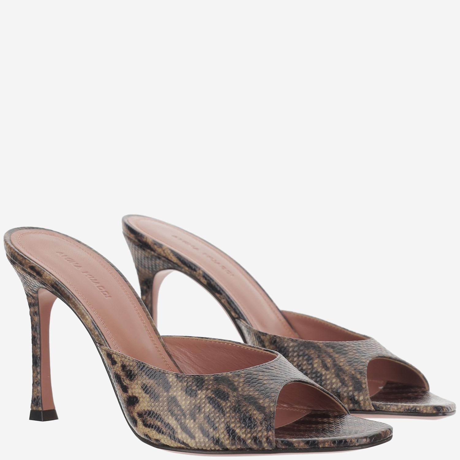 Mules Alexa in pelle ALEXASLIPPER 95LEOPARDSNAKE AMINA MUADDI 