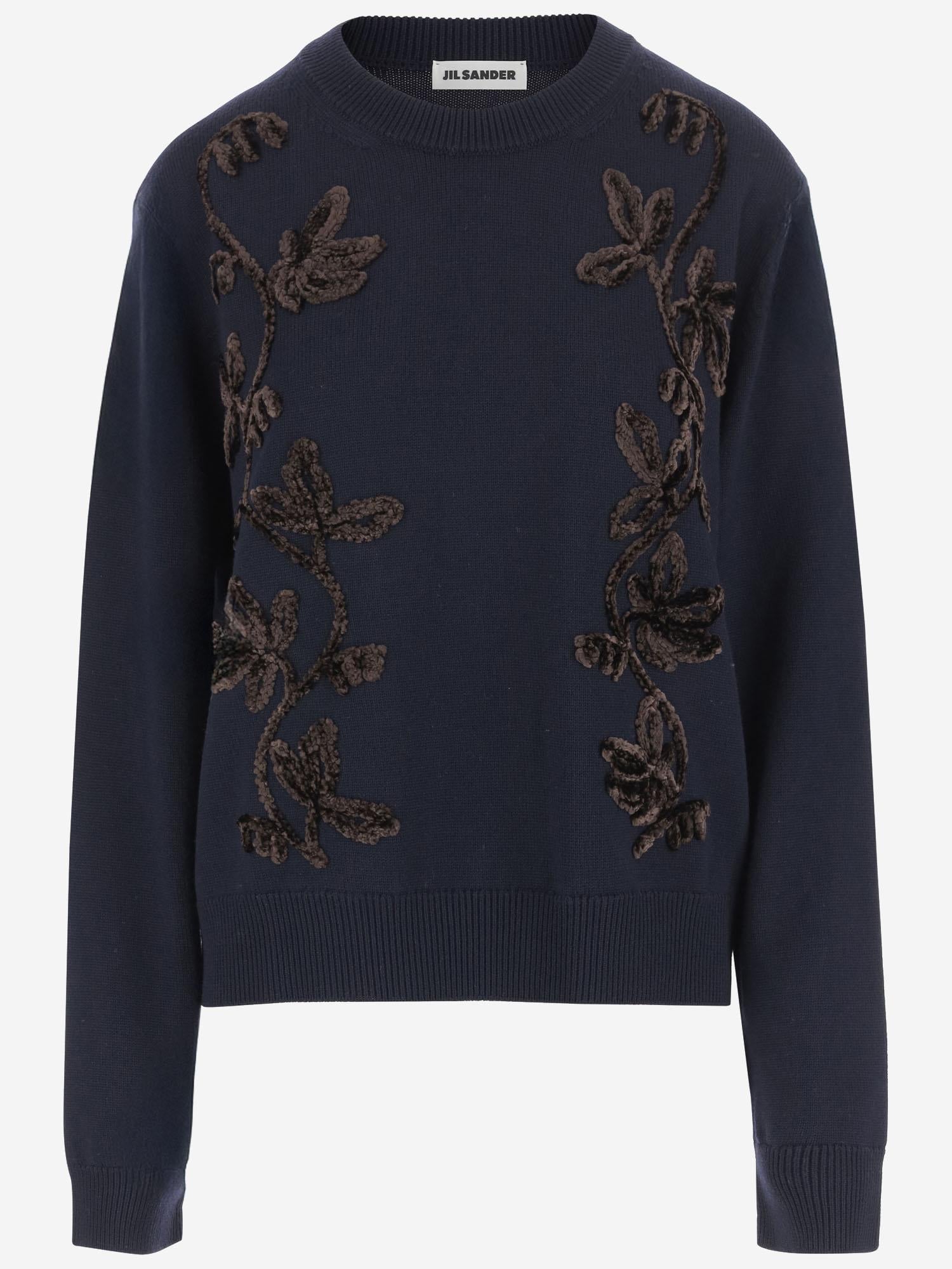 MAGLIONE IN LANA CON MOTIVO FLOREALE J02GP0220 J14802401 JIL SANDER 