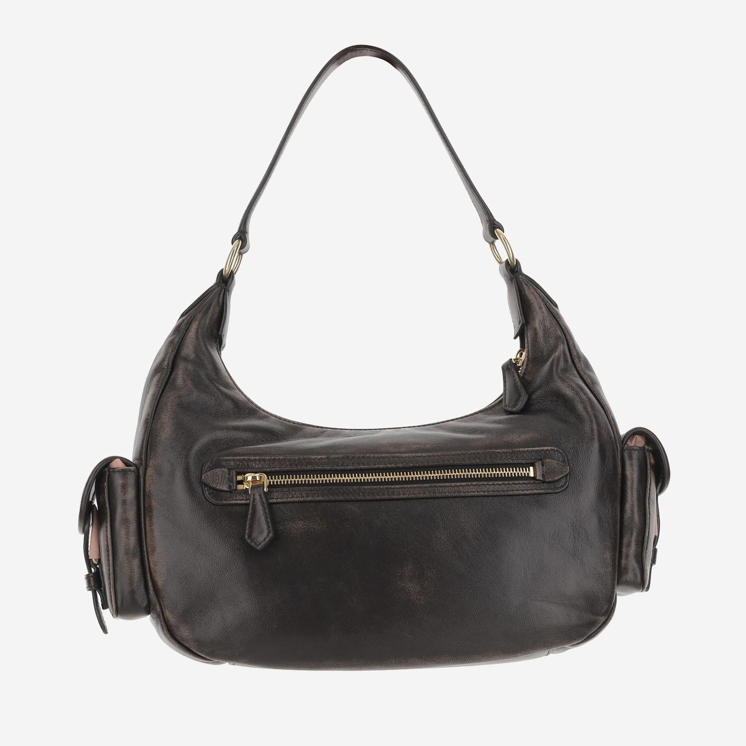 Borsa Pocket in nappa invecchiata 5BC188 AF8TF0201 MIU MIU 