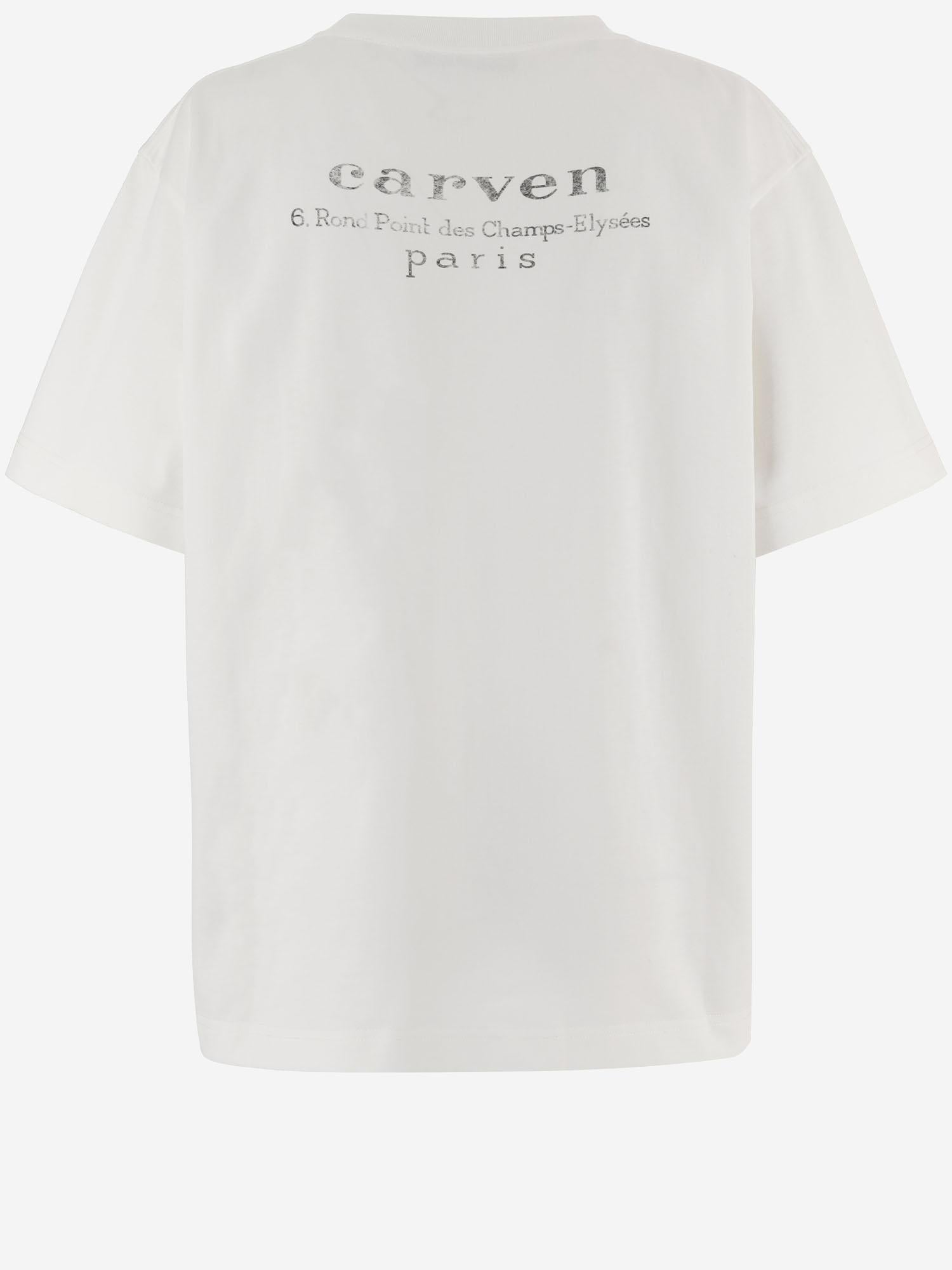 T-SHIRT IN COTONE CON STAMPA POSTERIORE 6261K21196 Ecru CARVEN 
