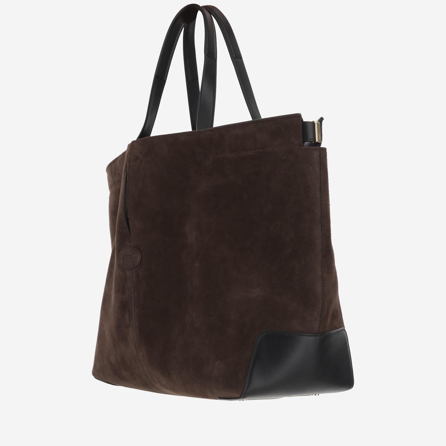 BORSA A SPALLA IN PELLE SCAMOSCIATA XBWDBMA0300U9V 0ZIH TODS 