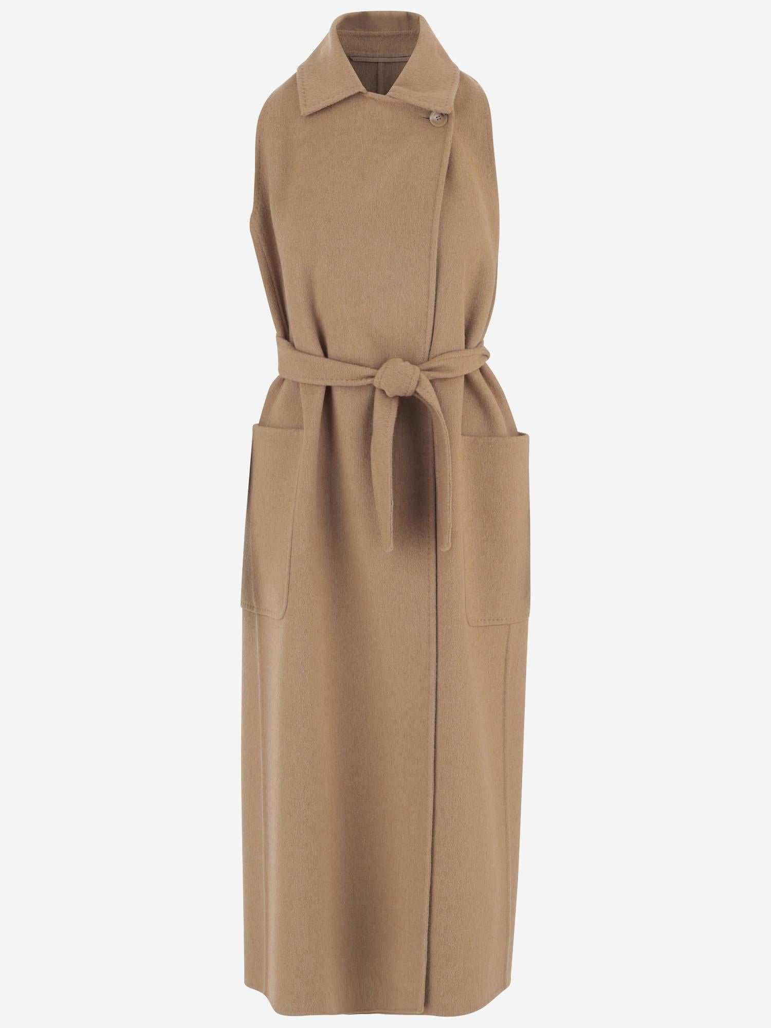 CAPPOTTO LUNGO SENZA MANICHE IN CAMMELLO BERLINA1234 001 MAX MARA 