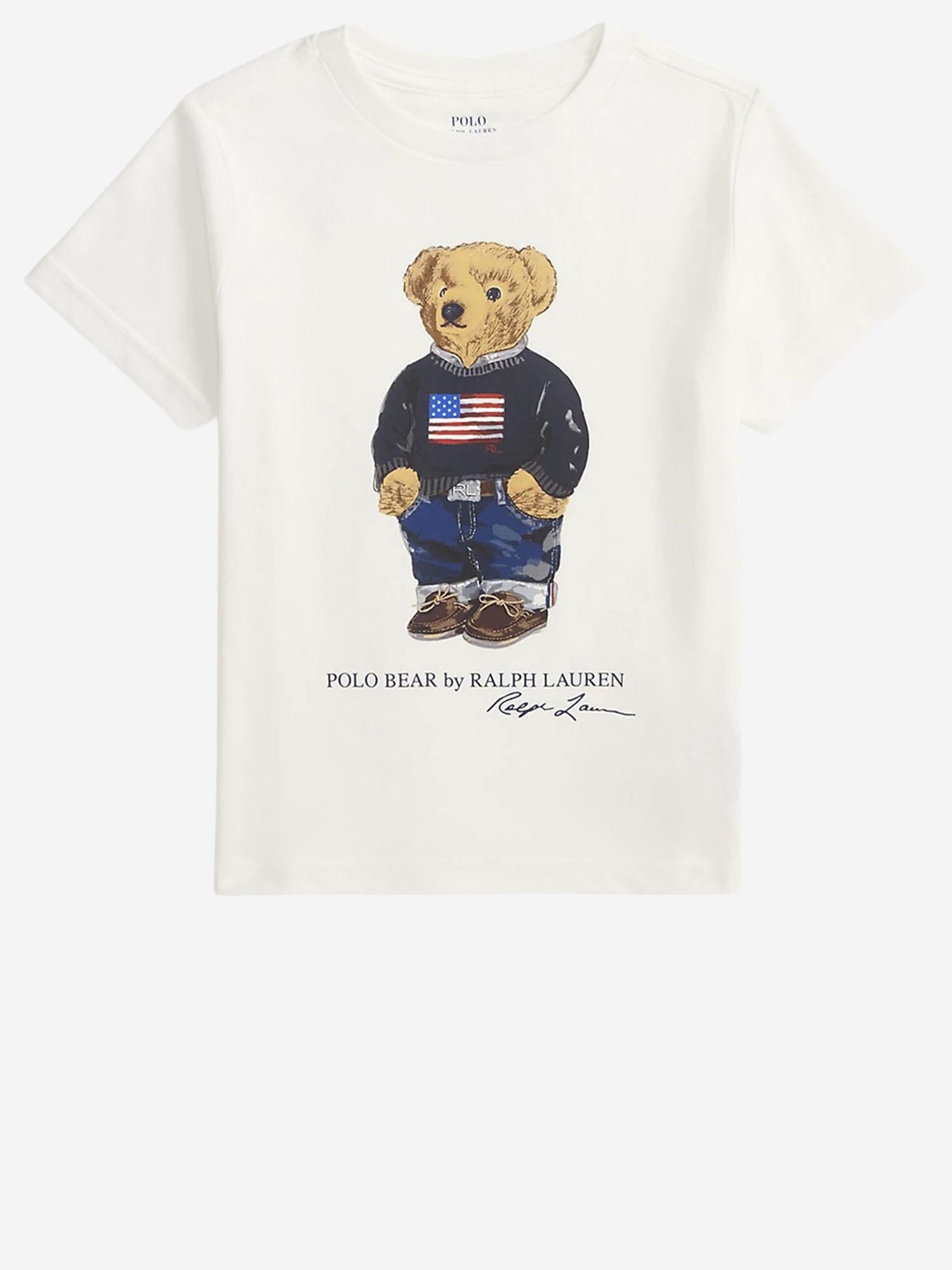 T-SHIRT IN COTONE CON STAMPA POLO BEAR 322P00508 001 POLO RALPH LAUREN KIDS 