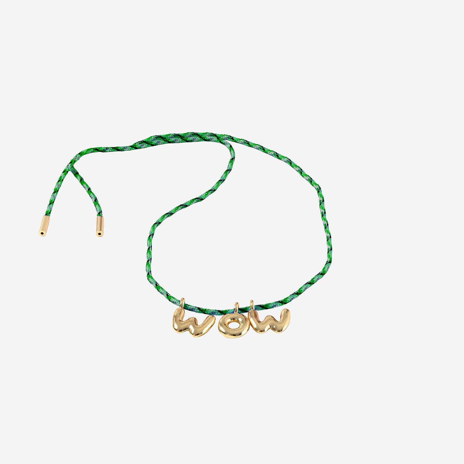 BRACCIALE IN TESSUTO E METALLO BUBBLELETTERSGOLDPLATED WOW SORBET ISLAND 