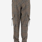 PANTALONI CHECK IN VISCOSA E SETA 8107907 BRUSHIPCHECK BURBERRY 