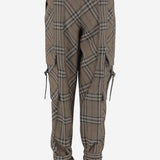 PANTALONI CHECK IN VISCOSA E SETA 8107907 BRUSHIPCHECK BURBERRY 