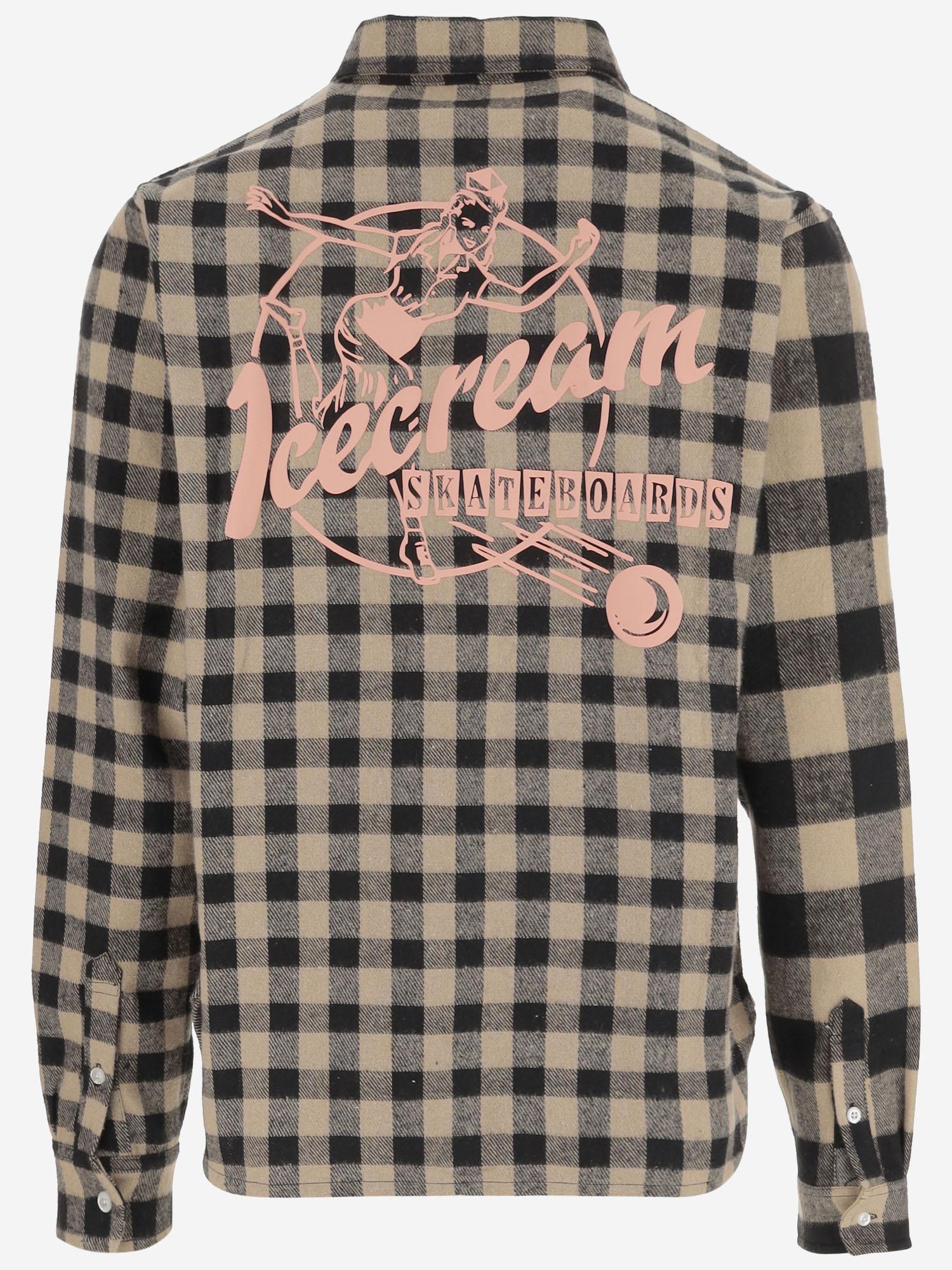 CAMICIA CON MOTIVO A QUADRI IC25323 BLACKCHECK ICECREAM 