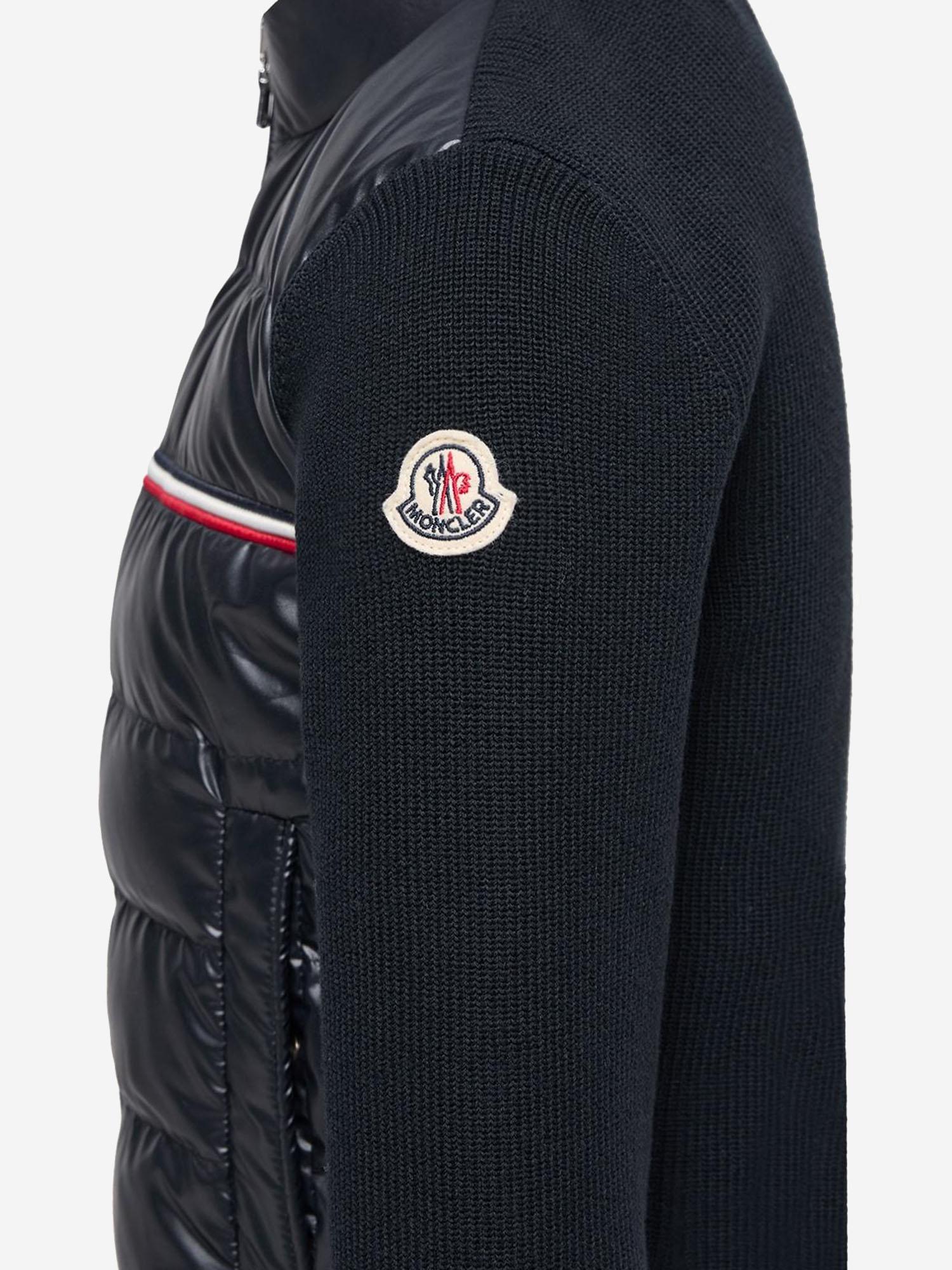 CARDIGAN IN COTONE IMBOTTITO TRICOLORE CON ZIP 9B00001M1367 742 MONCLER ENFANTS 