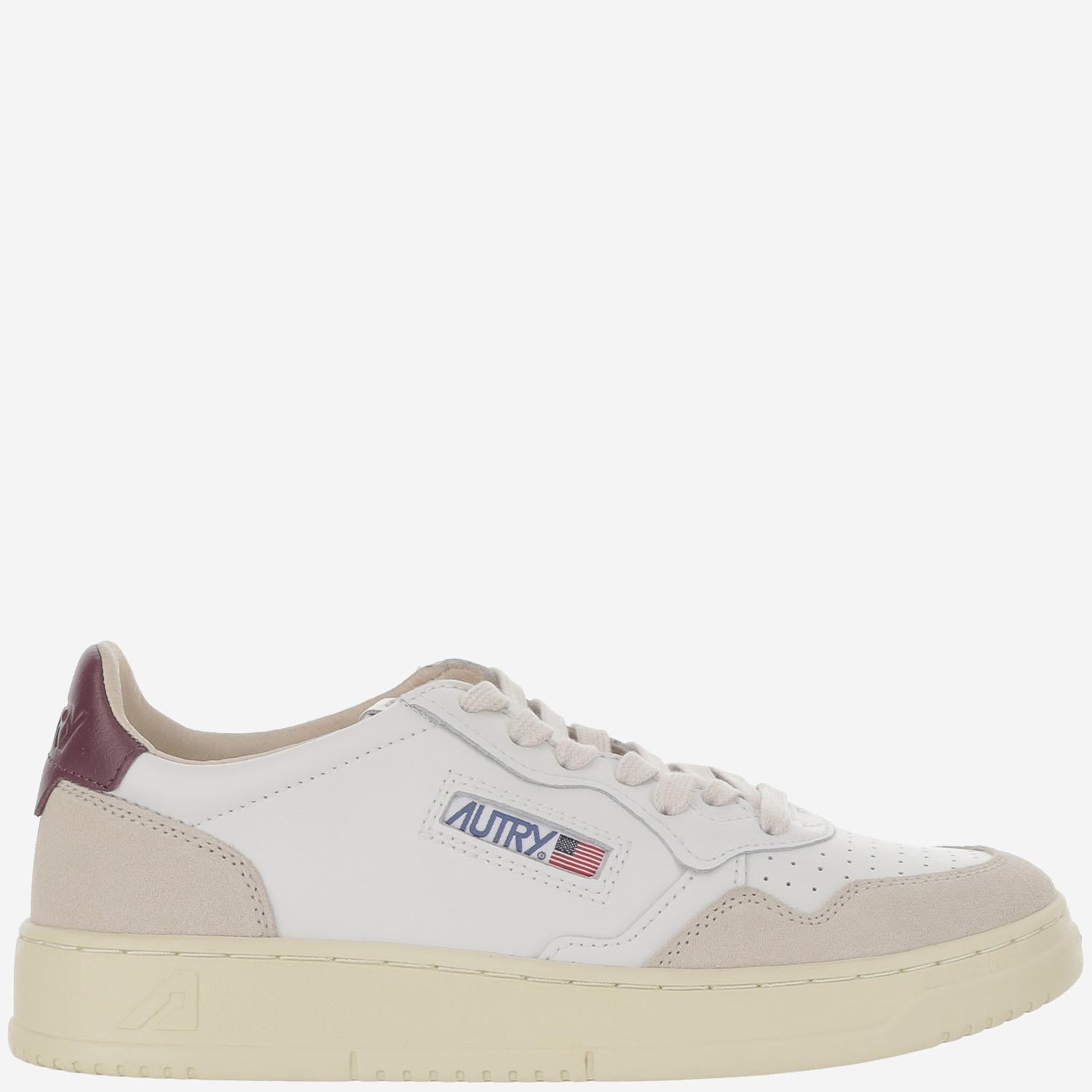 SNEAKERS LOW MEDALIST IN PELLE AULWLS03 WHTBURGUND AUTRY 