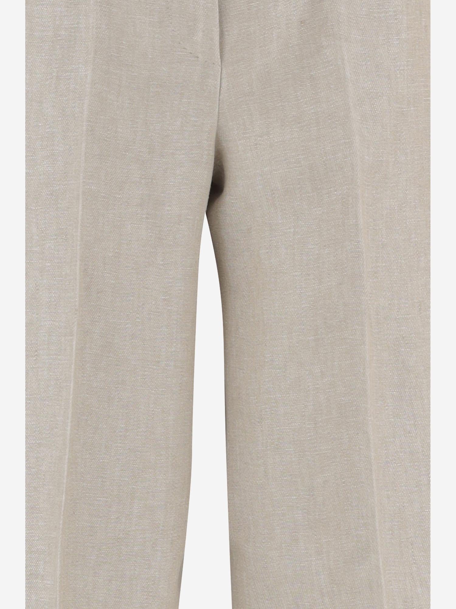 PANTALONI IN DRILL DI LINO MXSGINNICO 002 MAX MARA 