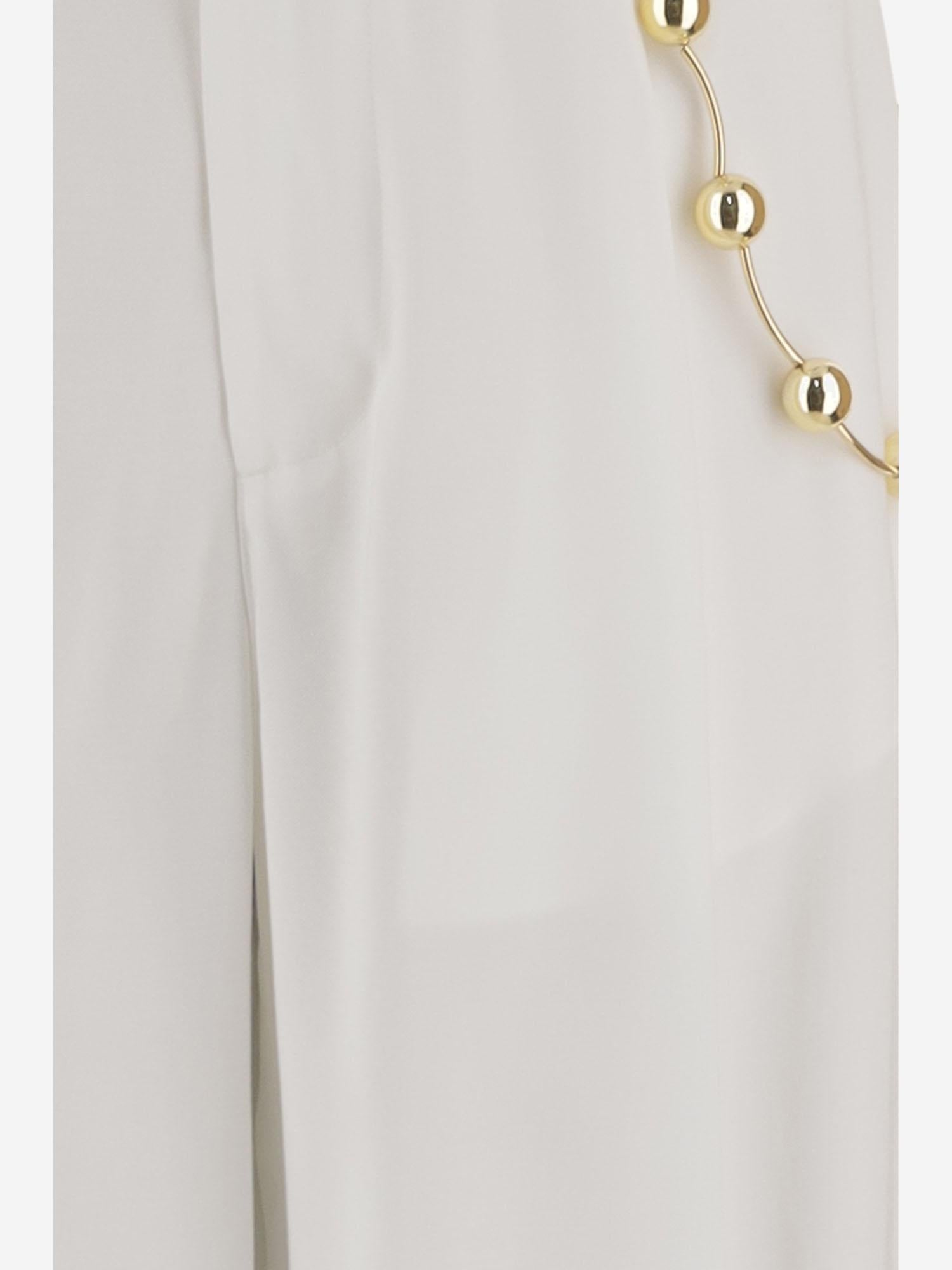PANTALONI IN MISTO VISCOSA CON CATENA DECORATIVA WTR49S FAC1480001 DARKPARK 