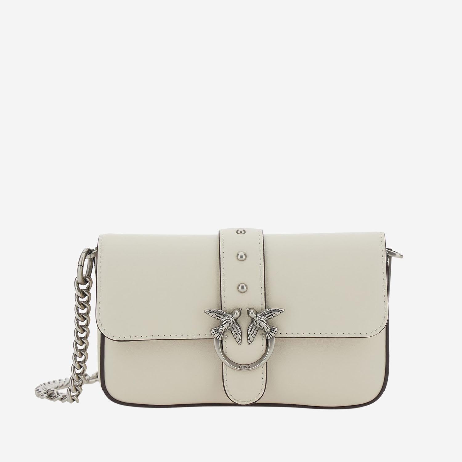 BORSA LOVE ONE IN PELLE CON LOGO 105353 A0QOZ14O PINKO 