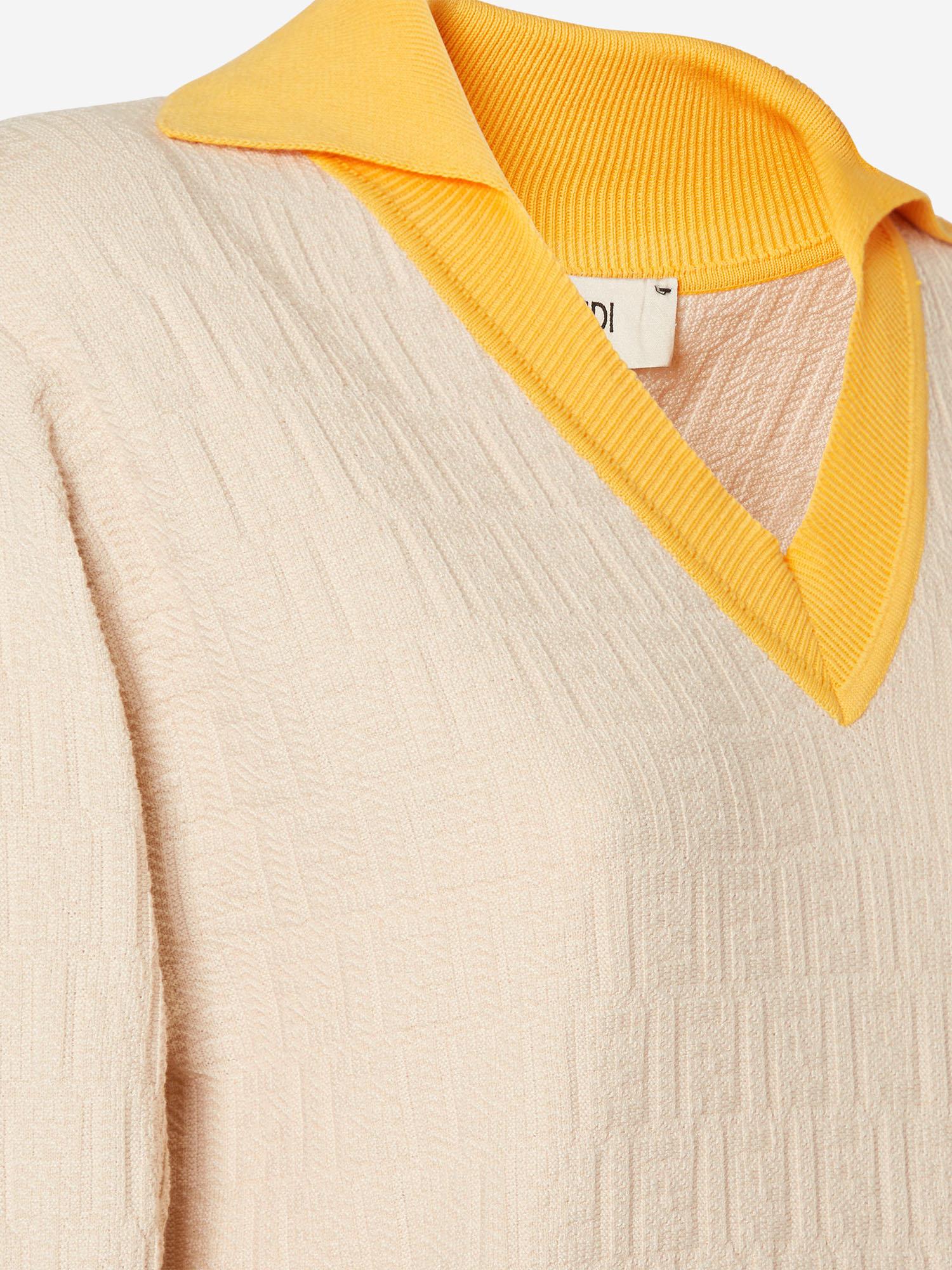 Maglione in cotone e seta stretch con motivo FF FZXE95 AW4SF0WC4 FENDI 