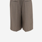 PANTALONI CORTI IN LANA CON MOTIVO QUADRI J02KA0353 J40271242 JIL SANDER 