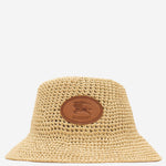 CAPPELLO BUCKET IN RAFIA CON LOGO 8126535 NATURAL BURBERRY 