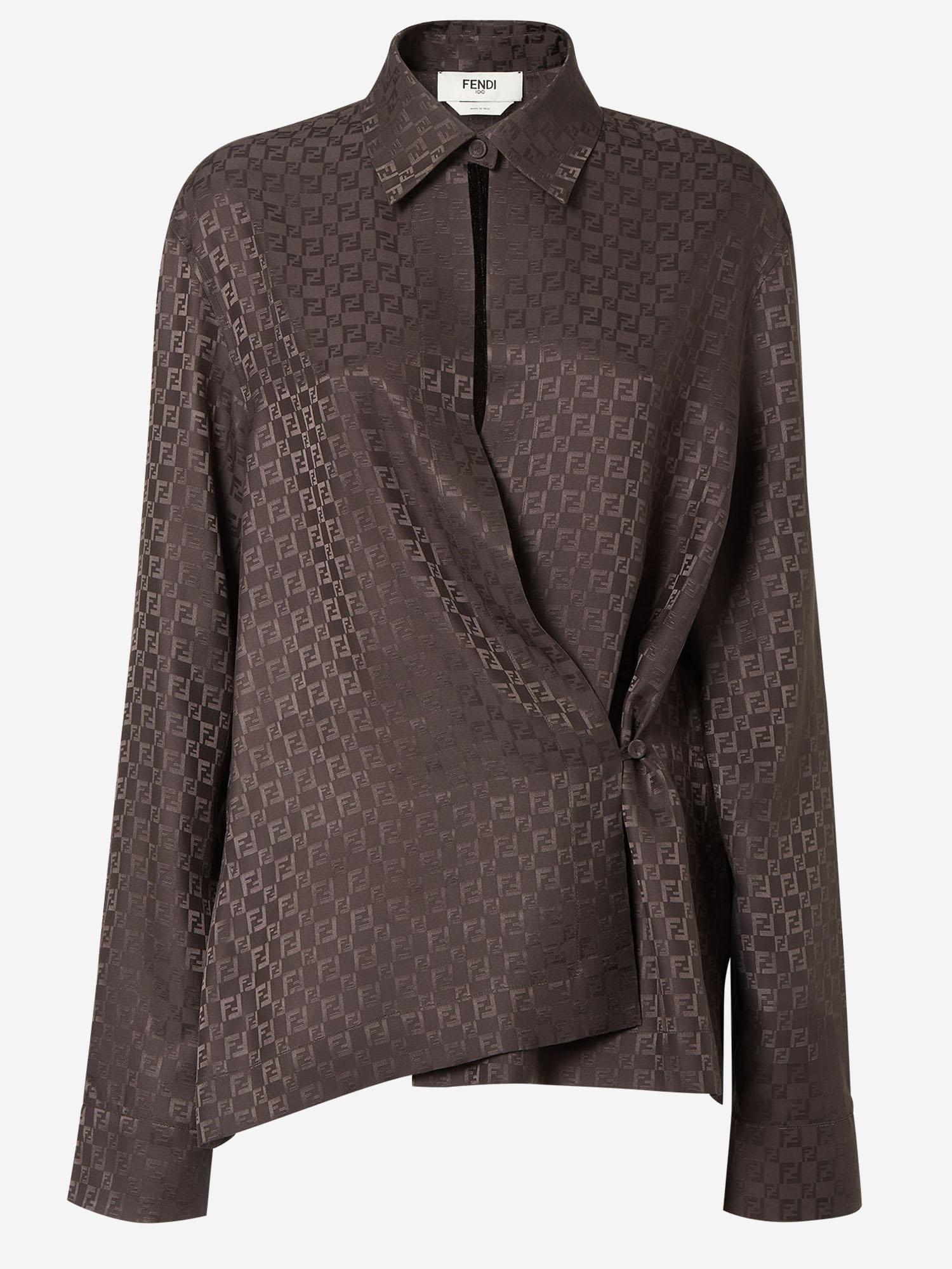 Camicia in seta jacquard FF FS8287 AUQGF1T6H FENDI 
