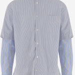 CAMICIA IN COTONE A RIGHE CON MANICHE DOPPIE HQB007 1 HOMME 