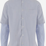 CAMICIA IN COTONE A RIGHE CON MANICHE DOPPIE HQB007 1 HOMME 