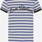 T-SHIRT IN COTONE CON MOTIVO A RIGHE E LOGO 6B3MG24P961 CR1 VALENTINO 