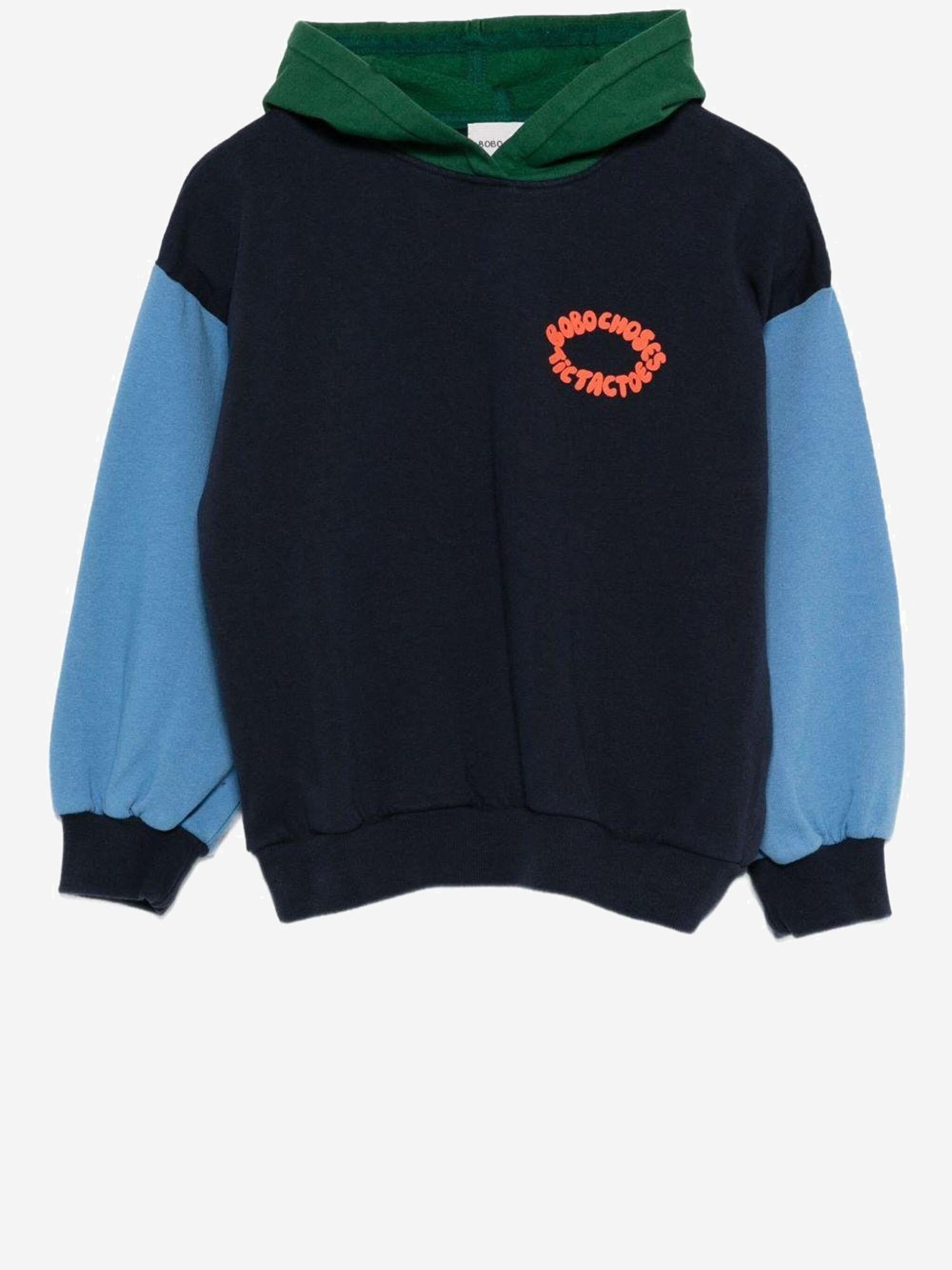 FELPA CON CAPPUCCIO IN COTONE CON LOGO B225AC048  BOBO CHOSES KIDS 