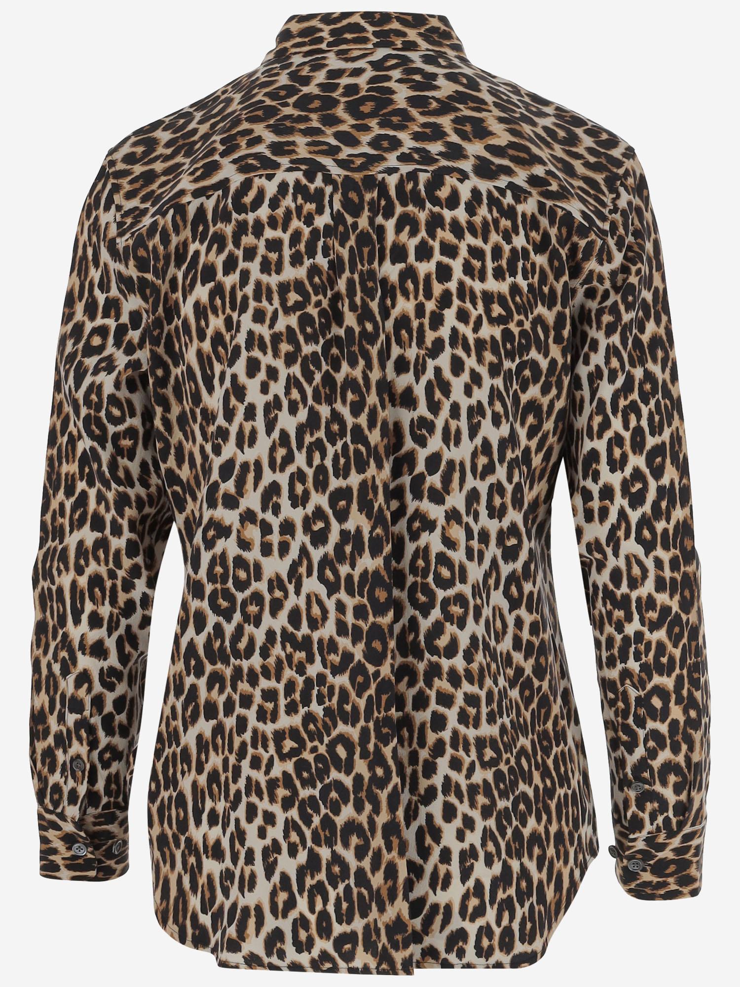 CAMICIA IN SETA CON MOTIVO ANIMALIER Q588E231 NATURAL EQUIPMENT 